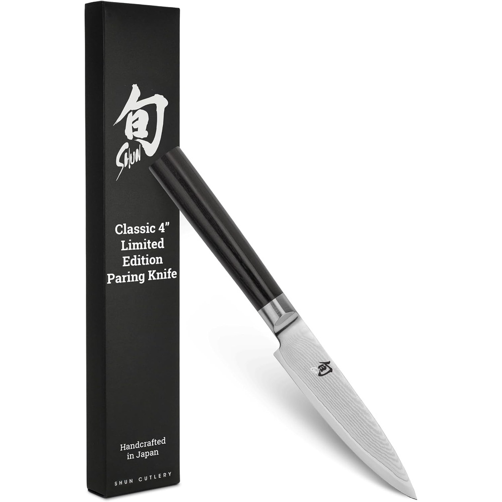 image:imageShun Classic 4 Limited Edition Paring Knife Handcrafted Japanese Vegetable amp Fruit Knife VGMAX Core with Damascus Stainless Steel Cladding Pakkawood Handle