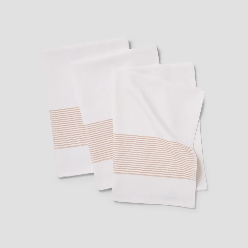 image:imageSur La Table AllPurpose Stripe Towels Set of 3 Pink Striped