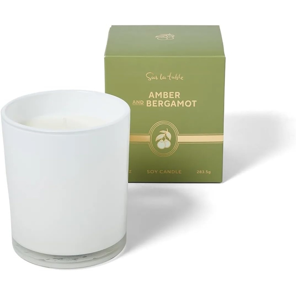 image:imageSur La Table Bergamot amp Amber Scented Candle HandPoured Soy Blend in Glass Jar with Bright Bergamot and Warm Amber Fragrance 10 oz