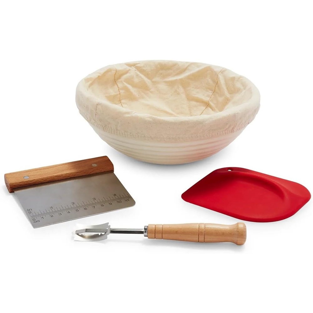 image:imageSur La Table Bread Making Kit Complete Artisan Baking Set with Proofing Basket Lame Bench Scraper and More