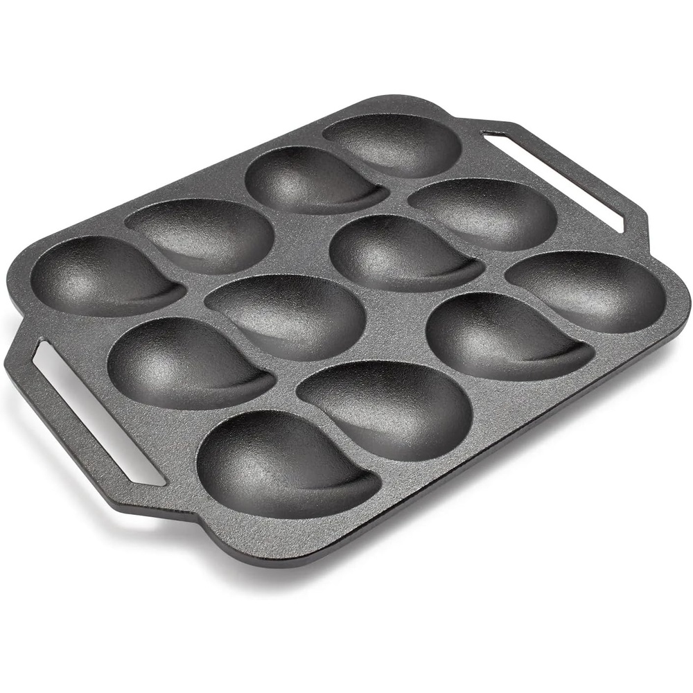 image:imageSur La Table Cast Iron Oyster Pan 12 Cavity Black