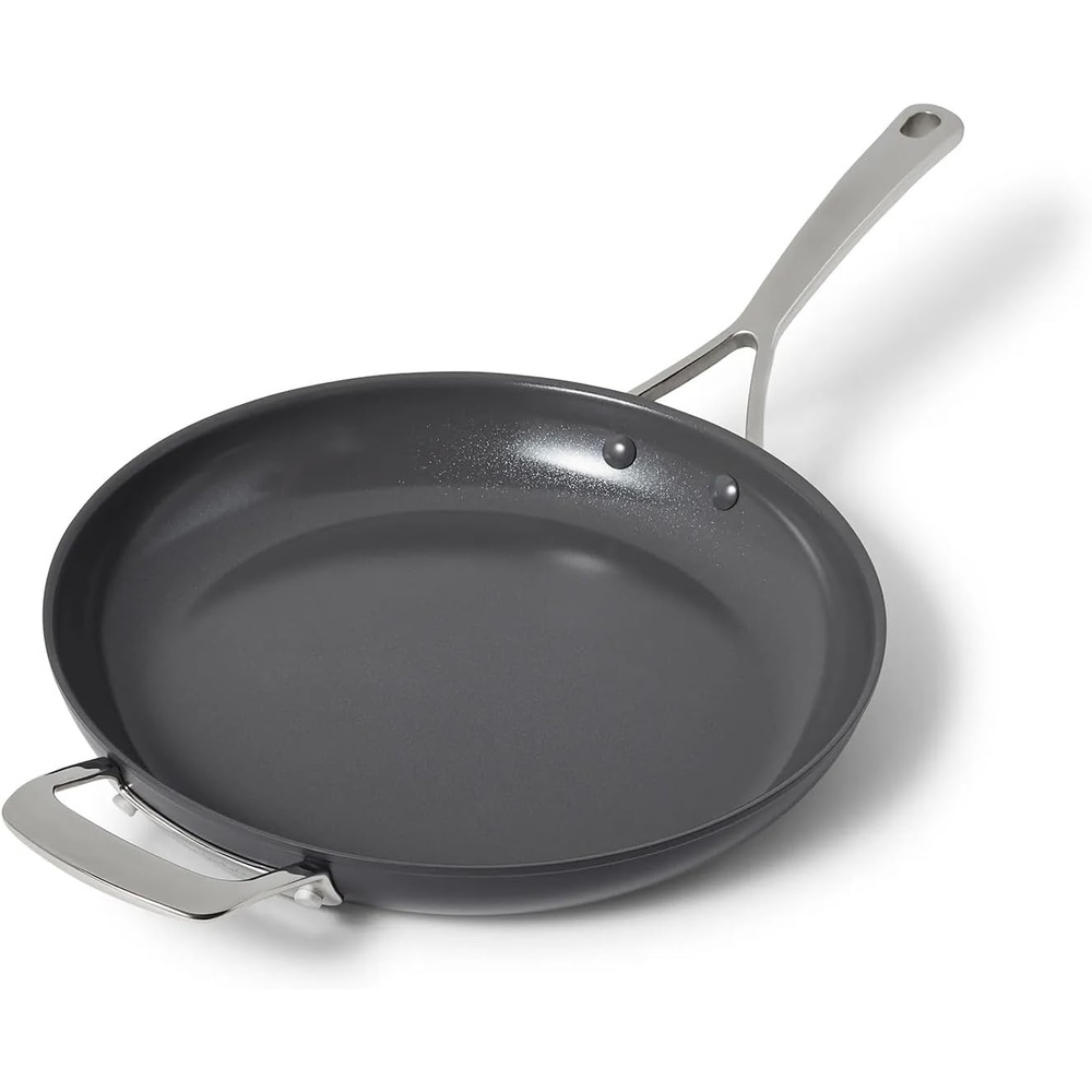 image:imageSur La Table Classic Hard Anodized Ceramic Nonstick Skillet 12 in PFOAFree Ceramic Coating and StayCool Handle for Searing Sauting and Frying 12 in