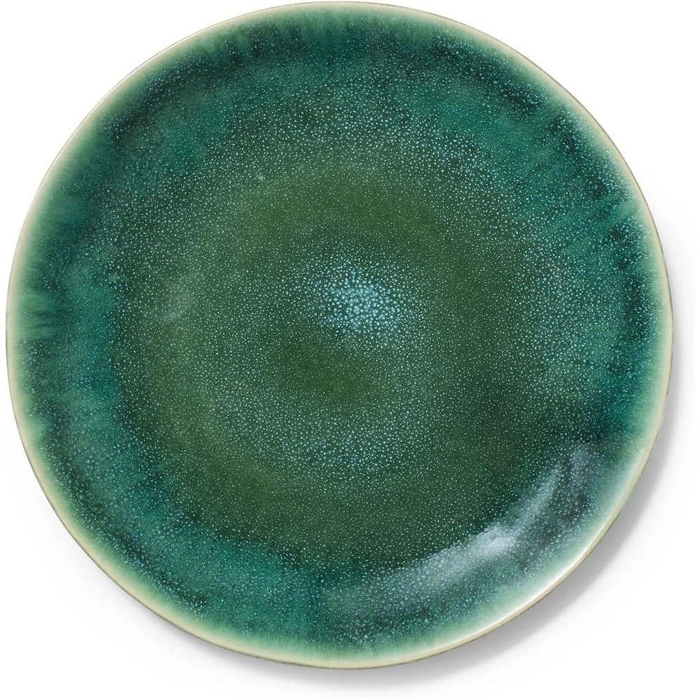 image:imageSur La Table Cloud Dinner Plate Emerald Green Handcrafted Stoneware with Organic CloudForm Edge for Everyday DiningEmerald