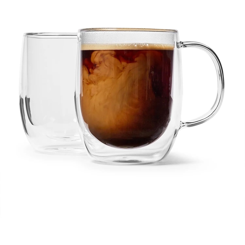 image:imageSur La Table DoubleWall Coffee Glasses Set Of 2 Clear
