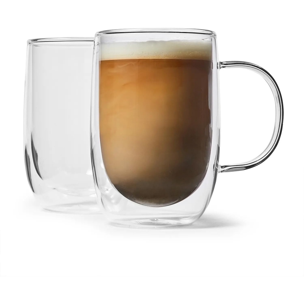 image:imageSur La Table DoubleWall Latte Glasses Set Of 2 Clear
