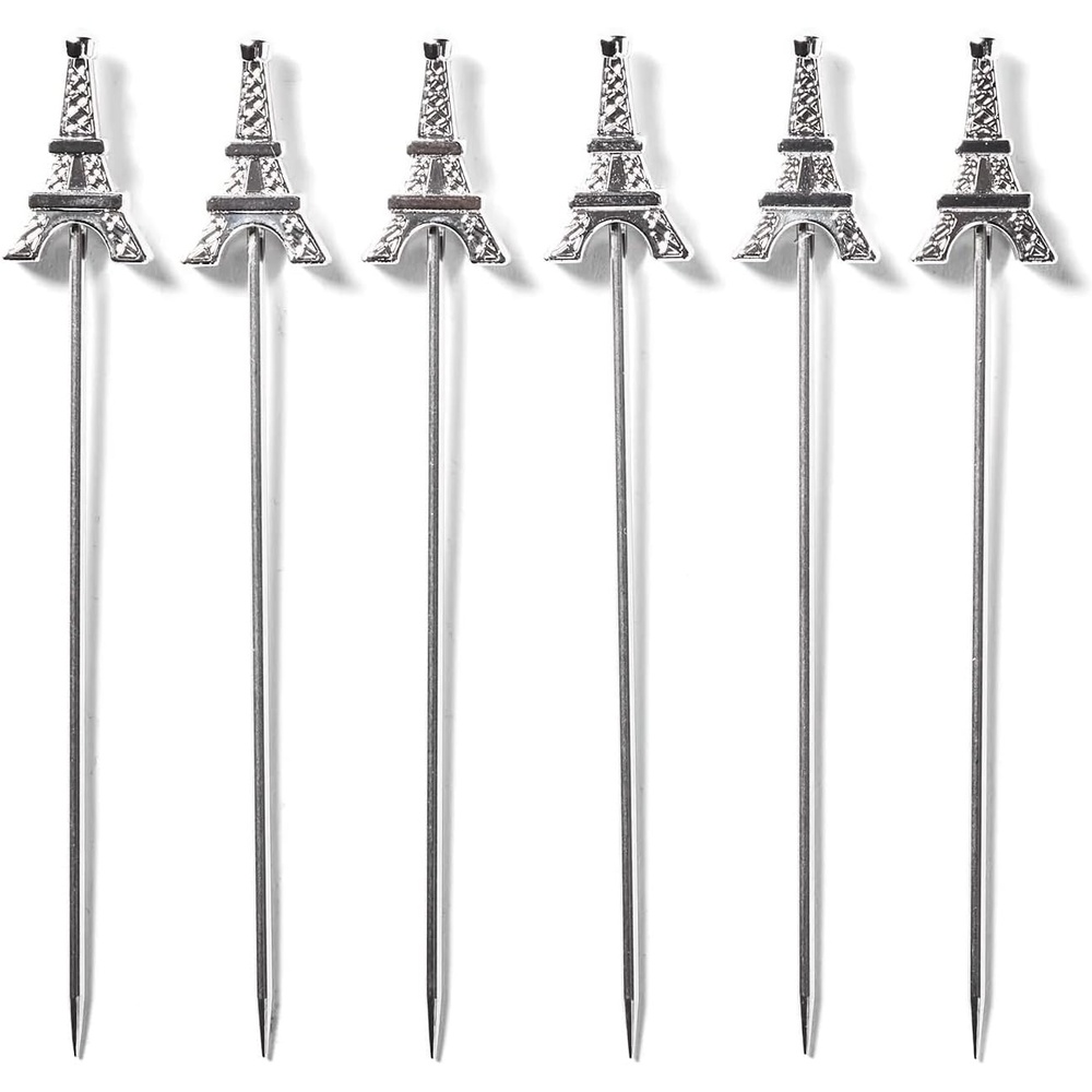 image:imageSur La Table Eiffel Tower Cocktail Picks Stainless Steel ParisInspired Garnish Tools for Aperitivo and Appetizer Plates Set of 6