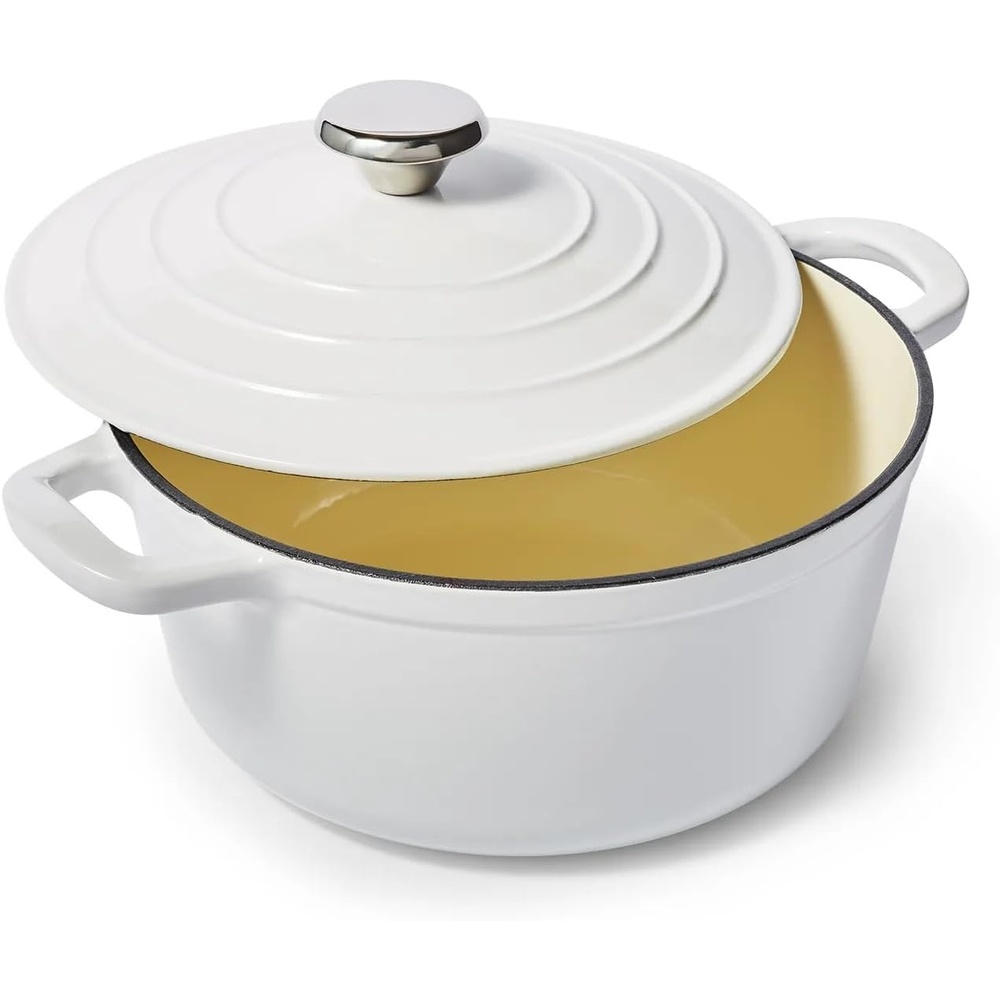 image:imageSur La Table Enameled Cast Iron Round Dutch Oven 4 qt RedWhite
