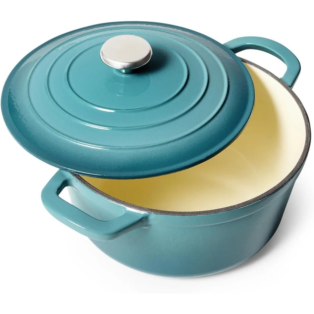 image:imageSur La Table Enameled Cast Iron Round Dutch Oven 5 qt Light Blue