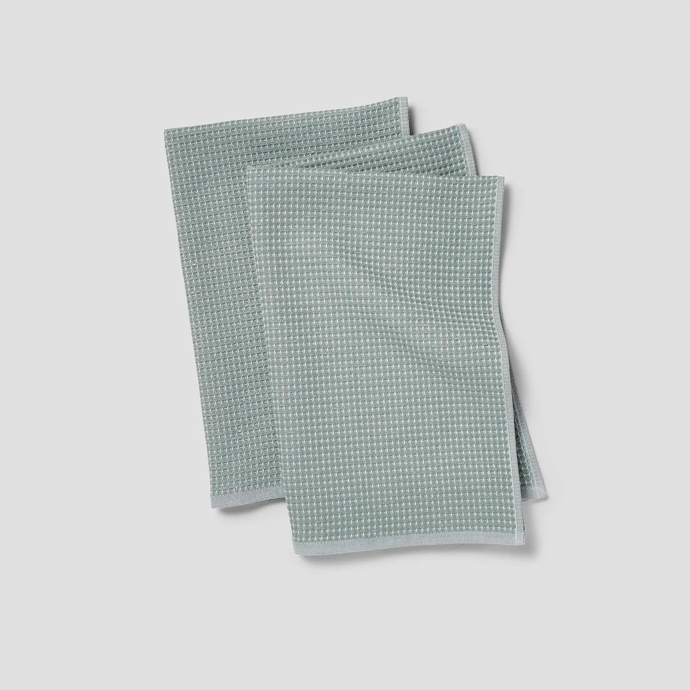 image:imageSur La Table Essential WaffleWeave Towels Set of 2 Eucalyptus