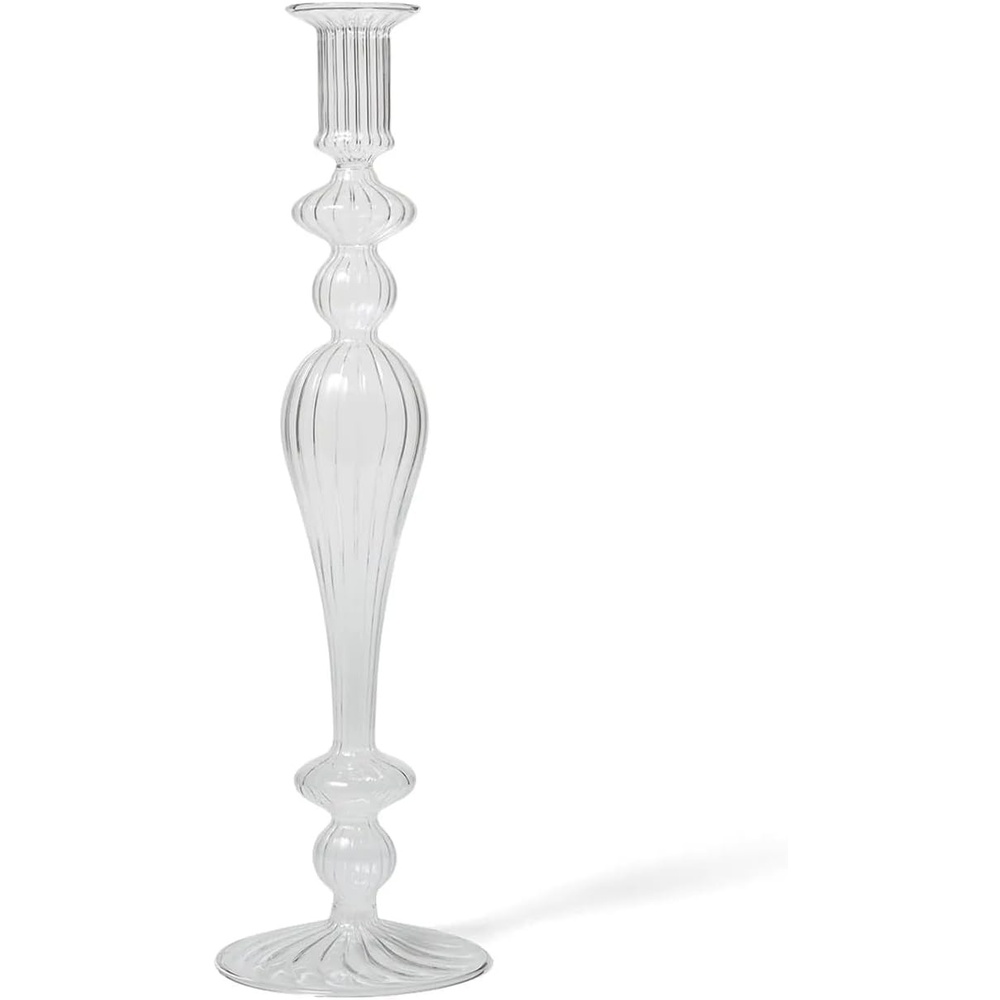 image:imageSur La Table Glass Taper Candle Holder 135 Sky BlueClear