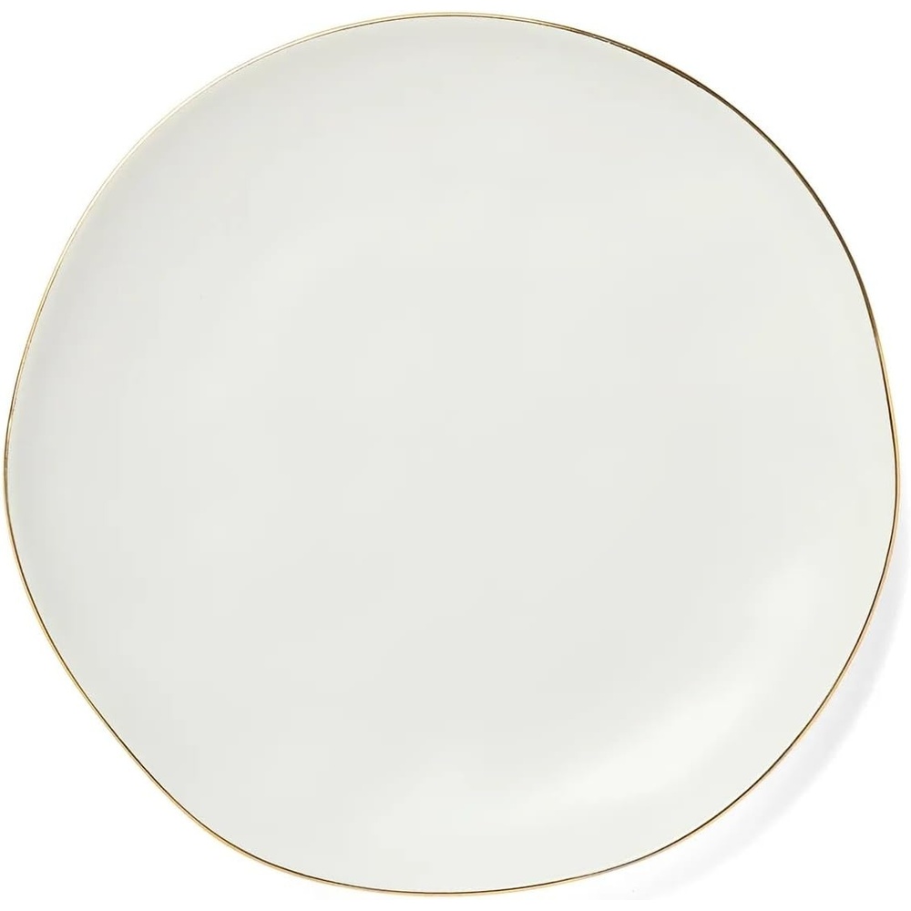 image:imageSur La Table Gold Rimmed Salad Plate Elegant White Porcelain Salad Plate with Refined Gold Rim for Everyday and Formal Dining