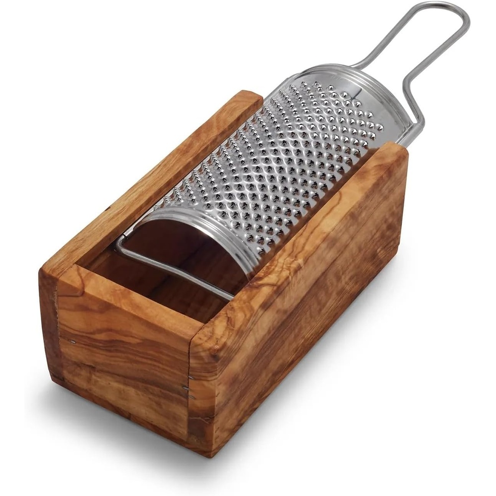 image:imageSur La Table Italian Olivewood Cheese Grater 94 KitchentoTable Tool with Sharp Metal Grate for Parmesan Romano amp Asiago Handcrafted Box Minimizes Mess Made in Italy