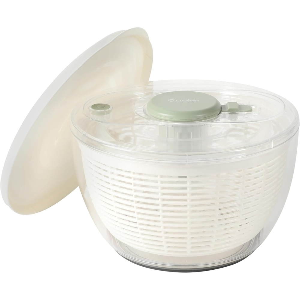 image:imageSur La Table Kitchen Essential 63 Qt Salad Spinner Fruit Wahser Fruit Washing Bowl with Strainer Vegertable Cleaner Salad Cleaner Lettuce Washer RedJuniper Green