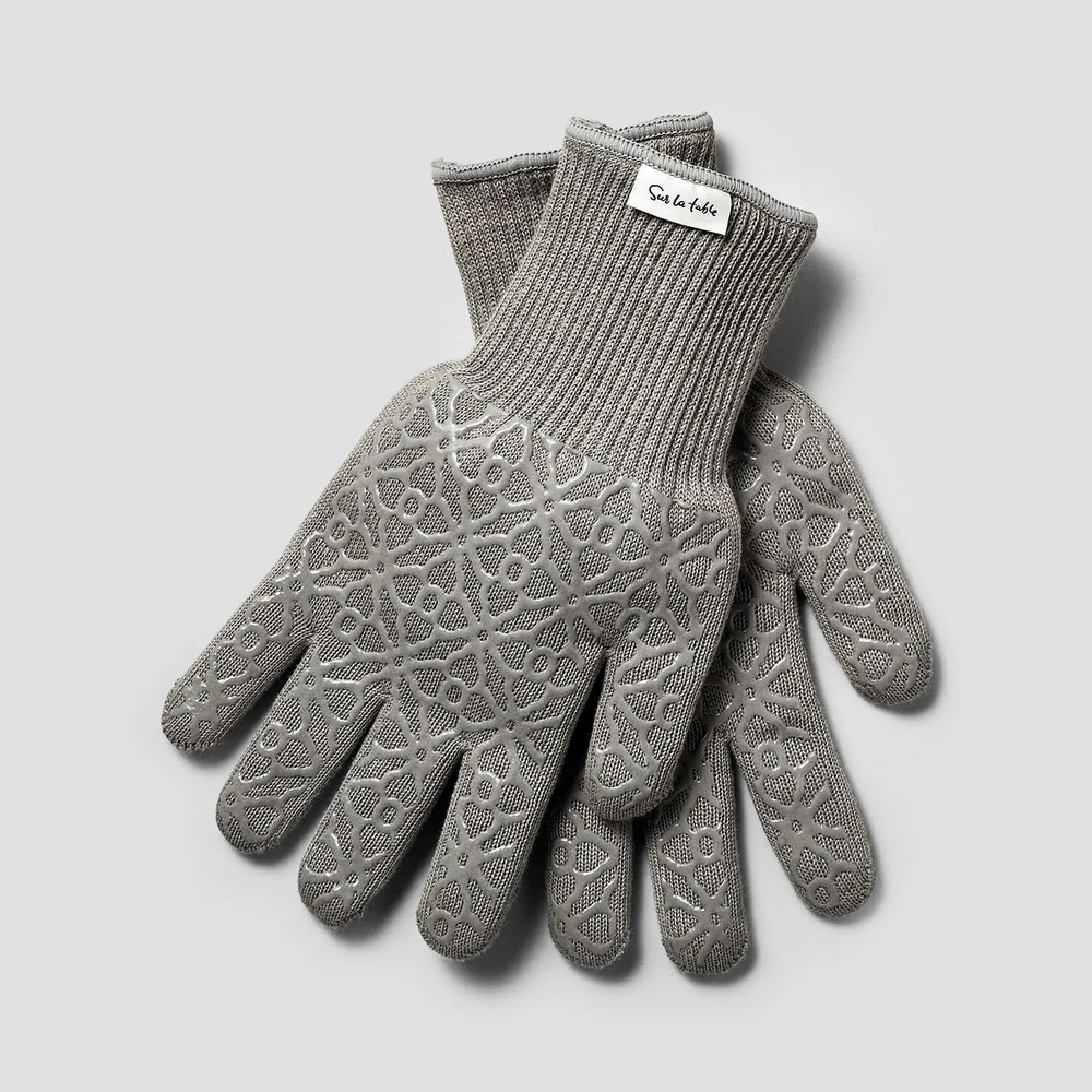 image:imageSur La Table Large Tile Oven Gloves Set of 2 Dark RedLight Gray