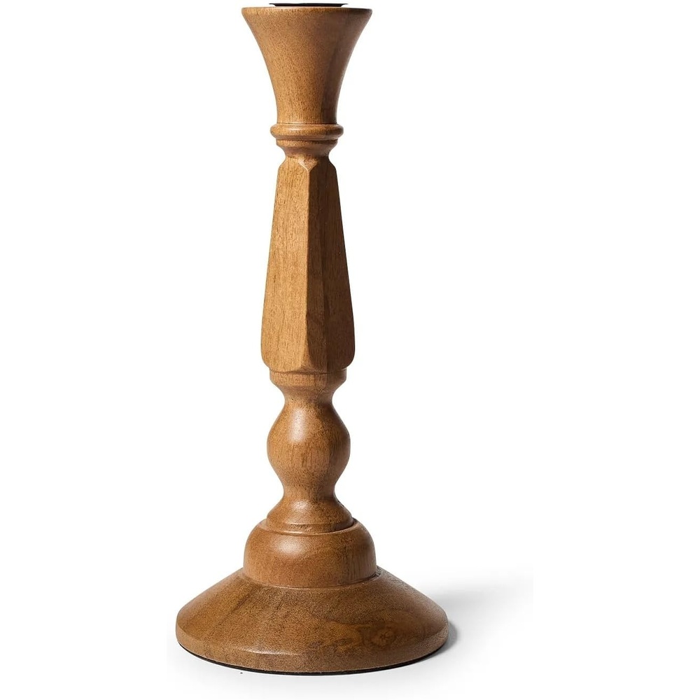 image:imageSur La Table Mango Wood Taper Candle Holders Brown