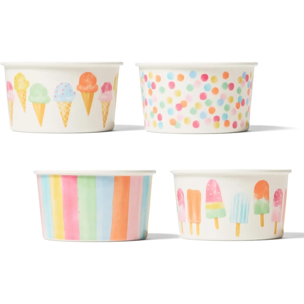 image:imageSur La Table Melamine Ice Cream Bowls  Set of 4 Colorful Dessert Dishes ShatterResistant amp Dishwasher Perfect for Sundaes Snacks amp Summer Entertaining