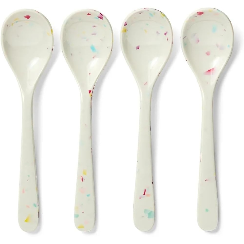 image:imageSur La Table Melamine Sprinkle Spoons Set of 4 White