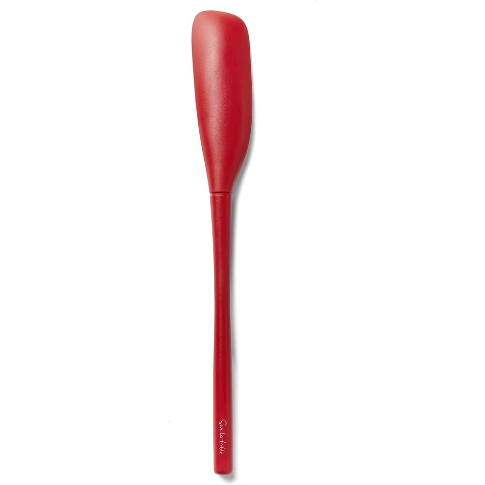 image:imageSur La Table Narrow Silicone Jar Scraper Flexible HighGrade Silicone Head with Nylon Handle for Jars and Deep ContainersDark Red
