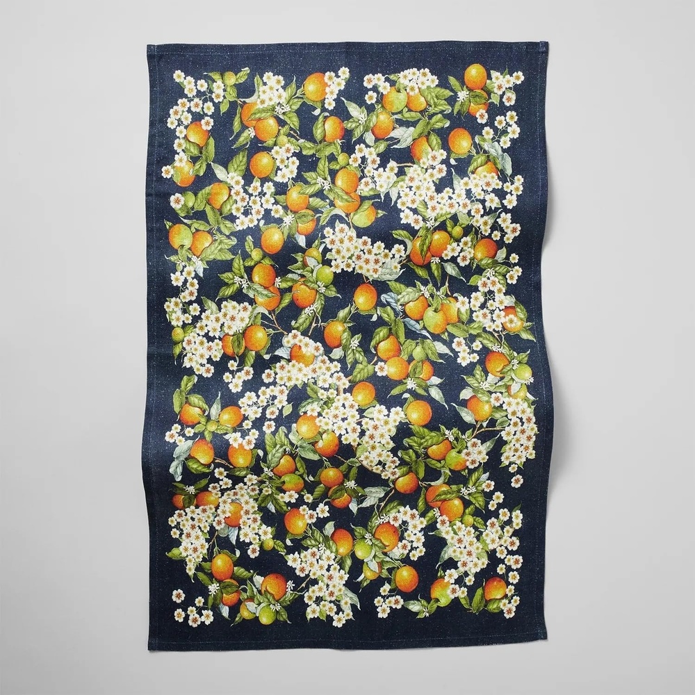 image:imageSur La Table Orange Blossoms Linen Kitchen Towel Yellow