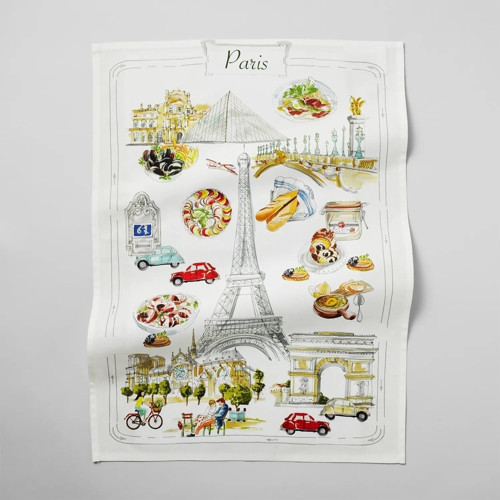 image:imageSur La Table Paris Map Kitchen Towel Tan