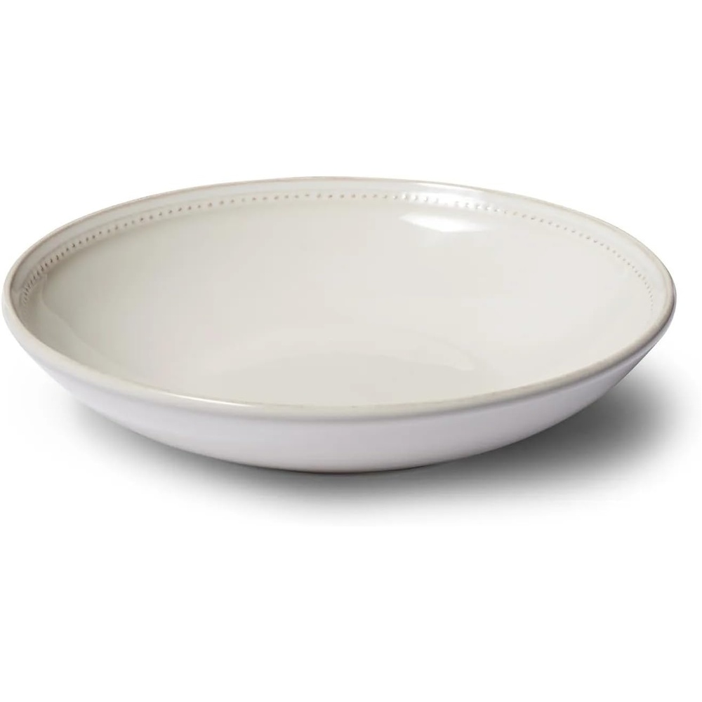 image:imageSur La Table Pearl Pasta Bowl White Raised Dot Border Stoneware Bowl for Pasta Salads and Grain Dishes