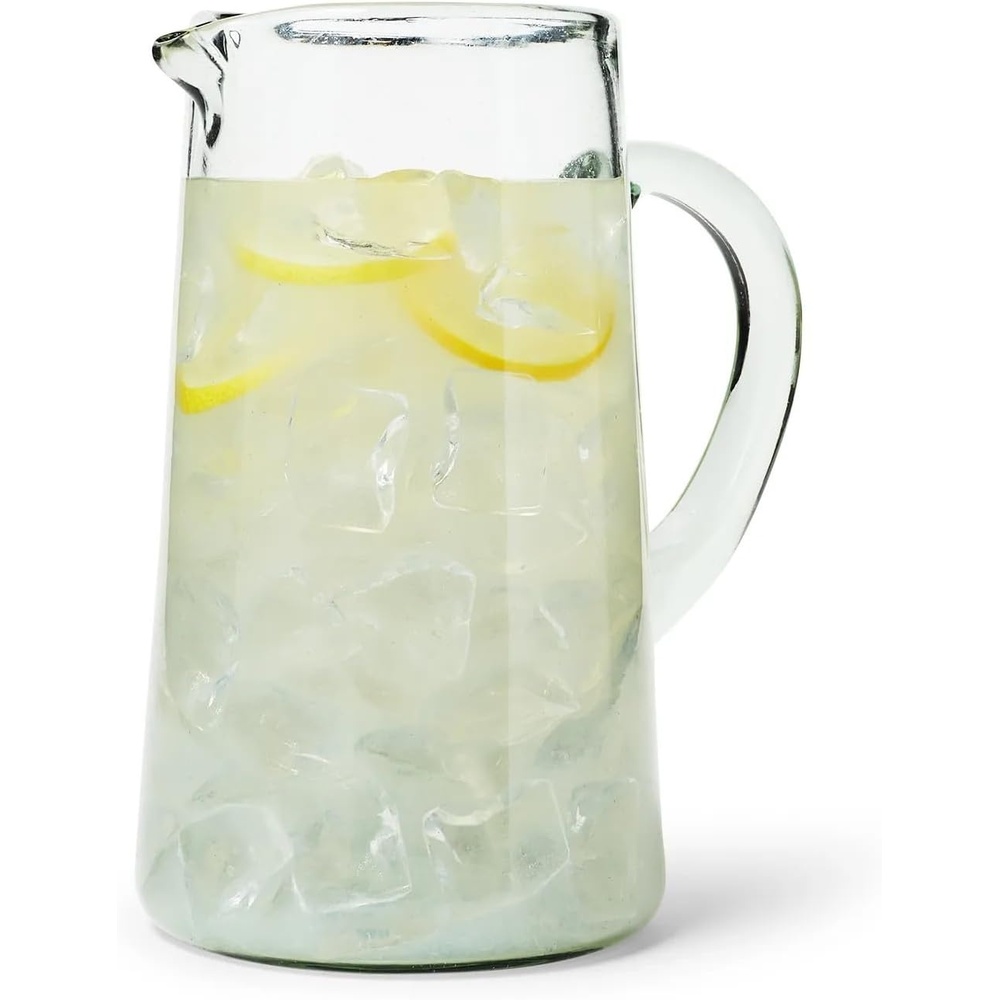 image:imageSur La Table Recycled Glass Pitcher Thoughtfully Made Handblown Recycled Glass Pitcher for Water Cocktails and Cold Beverages
