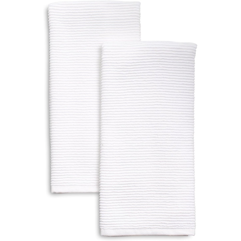 image:imageSur La Table Ribbed Kitchen Towels  Set of 2 Oversized 30 x 20 SuperAbsorbent 100 Turkish Cotton Dish Towels  Durable amp Machine Washable