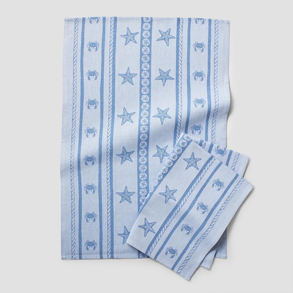 image:imageSur La Table Seaside Jacquard Towels Set of 2 Blue