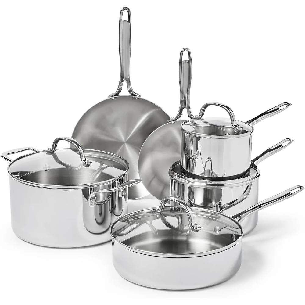 image:imageSur La Table Signature Stainless Steel 10Piece Cookware Set