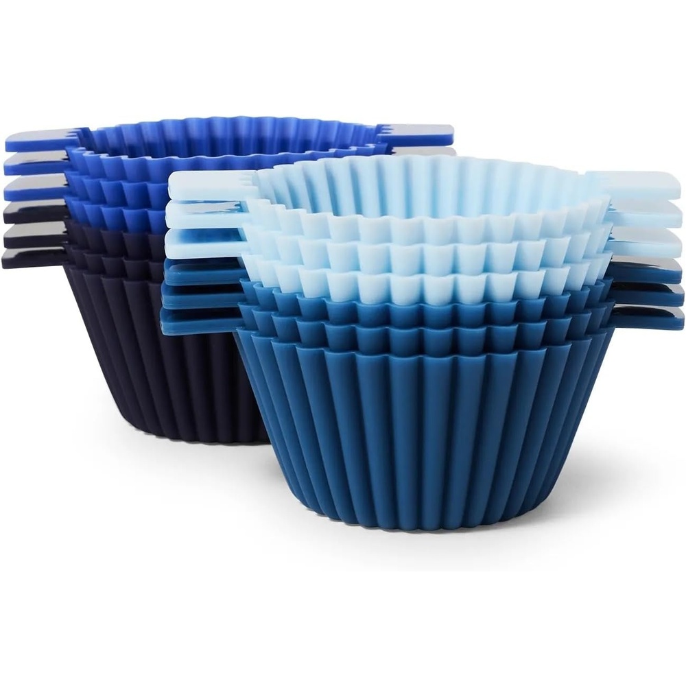 image:imageSur La Table Silicone Muffin Liners Blue Set of 12 LongLasting Nonstick Baking Cups for Muffins Cupcakes and Egg Bites Set of 12