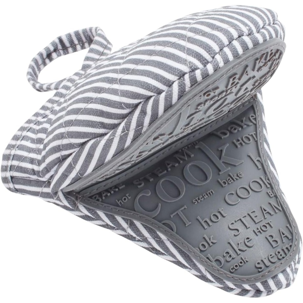 image:imageSur La Table Silicone Striped Mini Pinch Mitt BlueGray
