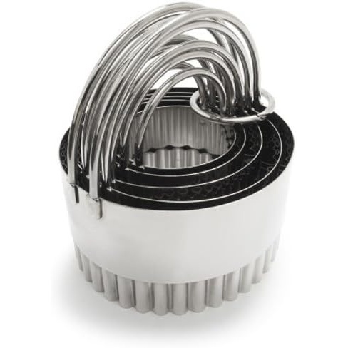 image:imageSur La Table Stainless Steel Fluted Biscuit Cutters Set of 5 Silver
