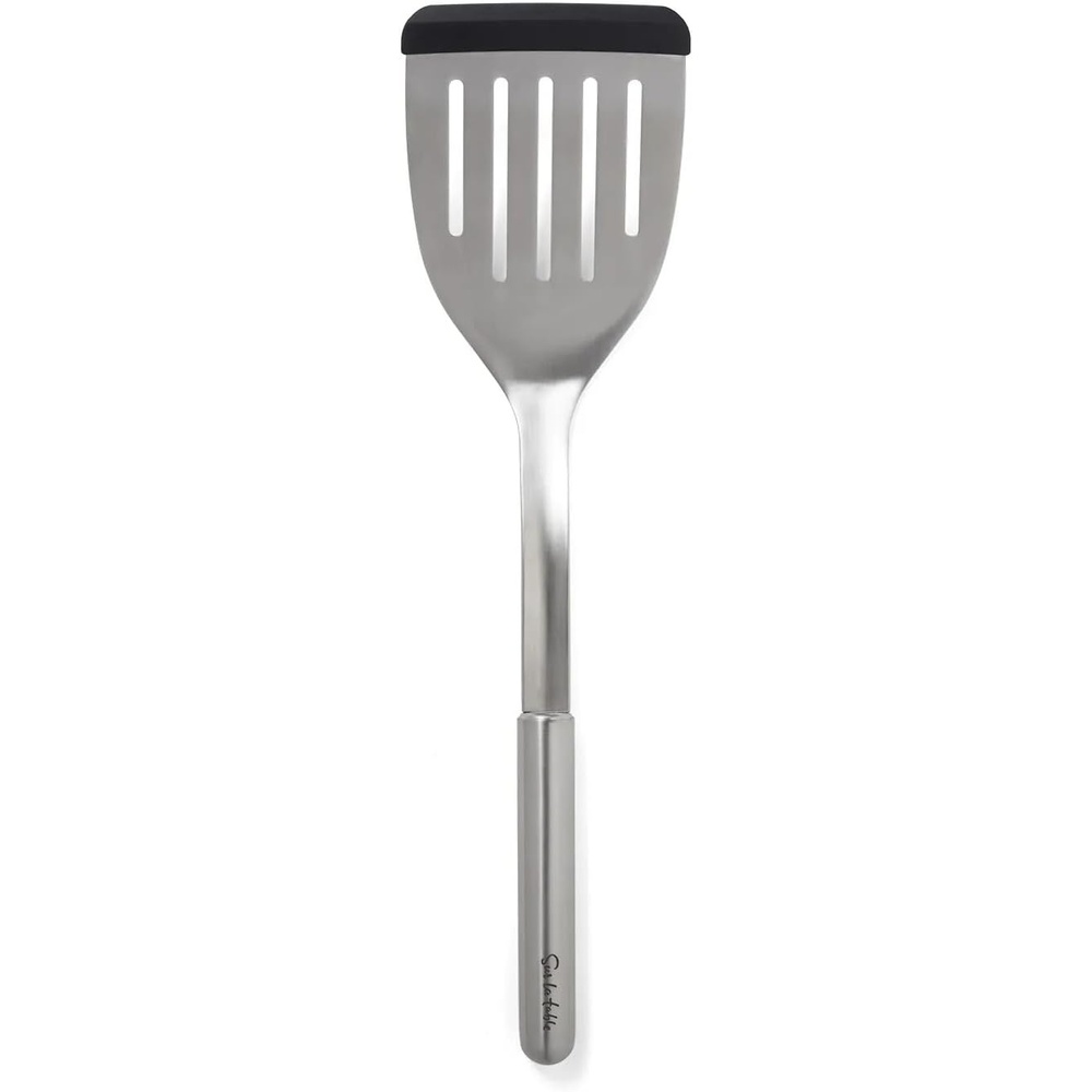image:imageSur La Table Stainless Steel Silicone Edge Slotted Turner Black