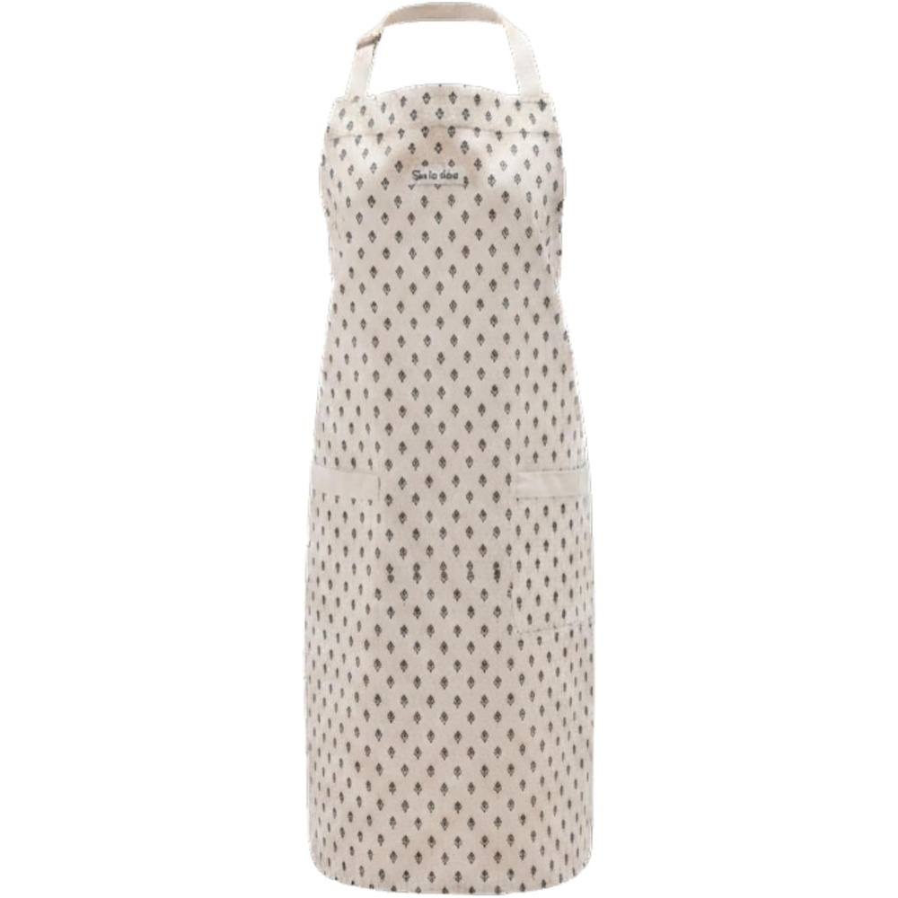 image:imageSur La Table Tulip Apron Blue FullCoverage Cotton Apron with Embroidered Tulip Design and Adjustable Neck Strap