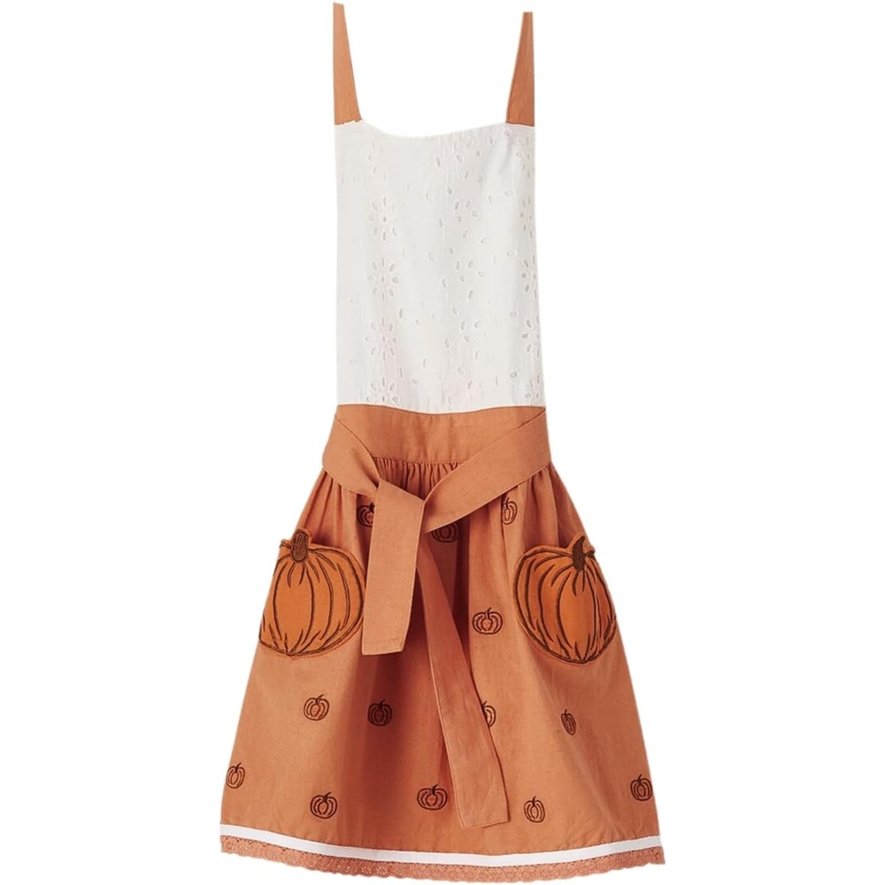 image:imageSur la table Childrens Pumpkin VintageStyle Apron Orange