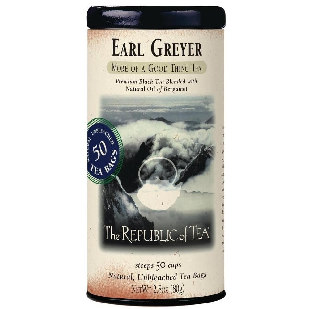 image:imageThe Republic of Tea Earl Greyer Black Tea Tin 50 Tea Bags Naturally Caffeinated50 Count Pack of 1