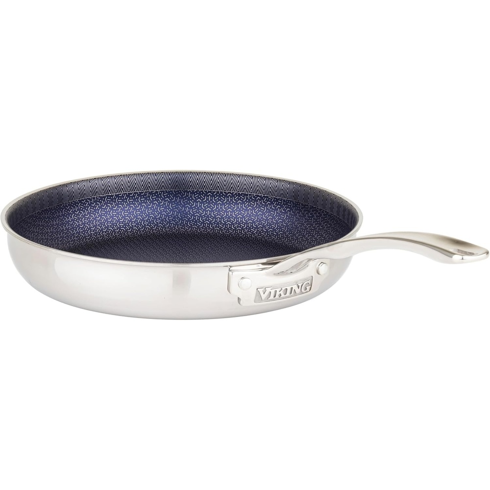 image:imageViking 3Ply Non Stick Frying Pans 2Piece Hybrid Plus Stainless Steel 95 and 11 Inch Silver10 Inches
