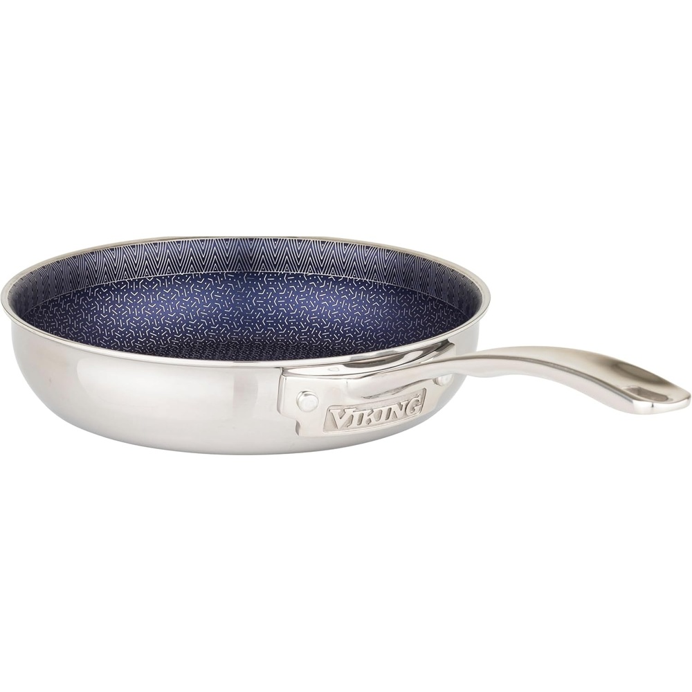 image:imageViking 3Ply Non Stick Frying Pans 2Piece Hybrid Plus Stainless Steel 95 and 11 Inch Silver8 Inches
