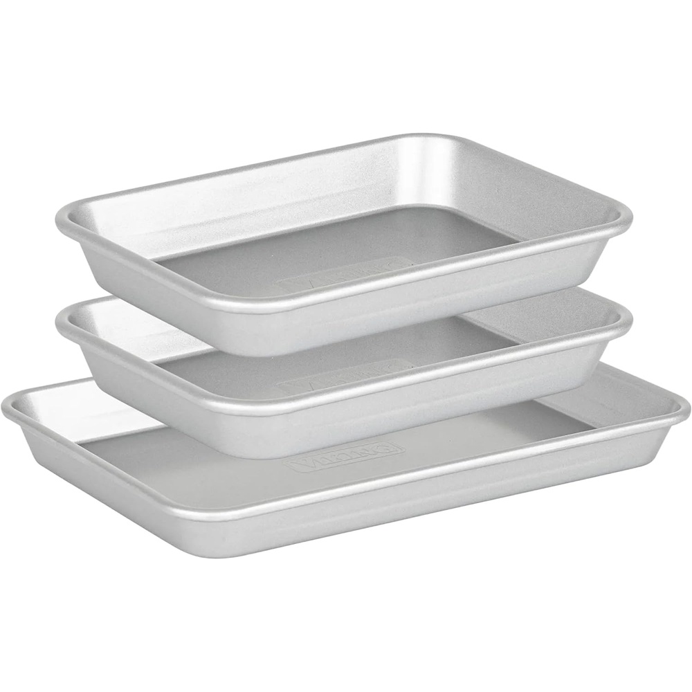 image:imageViking Premium 13Inch Nonstick Baking Sheet Pan Made without PFAS Heavy Gauge Aluminized Steel Cookie Sheet with Reinforced Iron Frame Oven Safe to 475F9 inch 13 inch