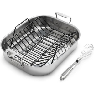 All-Clad Stainless Steel Roasting Pan with Nonstick Rack, Silver