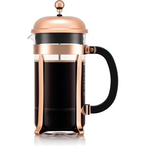 Bodum 17oz Chambord French Press Coffee Maker, High-Heat Borosilicate Glass, Polished Stainless Steel – Made in Portugal(Copper)