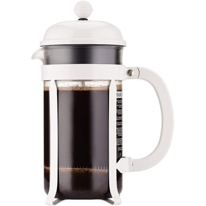 Bodum 17oz Chambord French Press Coffee Maker, High-Heat Borosilicate Glass, Polished Stainless Steel – Made in Portugal(White)