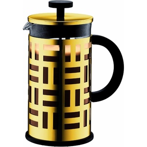 Bodum 34oz Pour Over Coffee Maker, High-Heat Borosilicate Glass with Reusable Stainless Steel Filter and Double Wall Cork Grip – Made in Portugal(Gold)