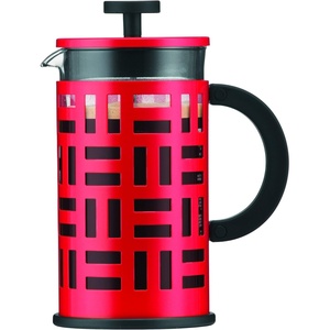 Bodum 34oz Pour Over Coffee Maker, High-Heat Borosilicate Glass with Reusable Stainless Steel Filter and Double Wall Cork Grip – Made in Portugal(Red)