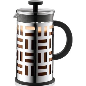 Bodum 34oz Pour Over Coffee Maker, High-Heat Borosilicate Glass with Reusable Stainless Steel Filter and Double Wall Cork Grip – Made in Portugal(Shiny)