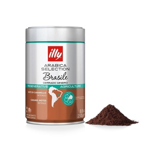 Illy Caffe Medium Roast Espresso Classico Ground Coffee, 8.8 OZ(Brasile Regenerative Agriculture)