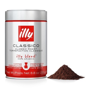 Illy Caffe Medium Roast Espresso Classico Ground Coffee, 8.8 OZ(Classico Medium Roast Ground Drip)