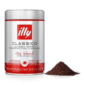 Illy Caffe Medium Roast Espresso Classico Ground Coffee, 8.8 OZ(Classico Medium Roast Ground Espresso)
