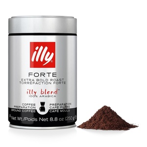 Illy Caffe Medium Roast Espresso Classico Ground Coffee, 8.8 OZ(Forte Extra Dark Roast Ground Drip)