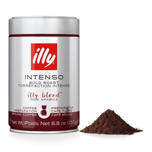 Illy Caffe Medium Roast Espresso Classico Ground Coffee, 8.8 OZ(Intenso Bold Roast Ground Drip)